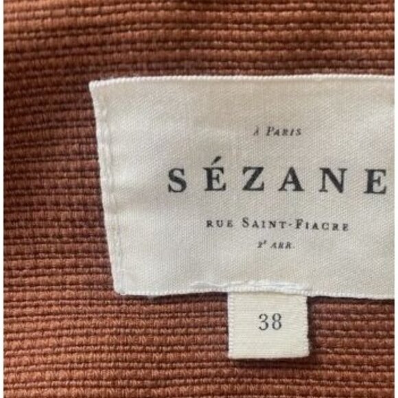Sezane ALVIN JACKET Hazelnut size38 US 6 brown cotton blazer bust45 - Picture 6 of 6